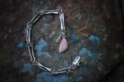 Rattlesnake Bones Necklace ~ Pink Opal ~ 14kt Gold + Reclaimed Sterling