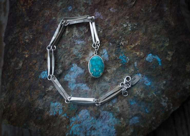Rattlesnake Bones Necklace ~ Turquoise + Reclaimed Sterling