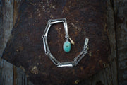 Rattlesnake Bones Necklace ~ Turquoise ~ 14kt Gold + Reclaimed Sterling