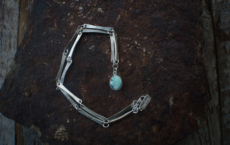 Rattlesnake Bones Necklace ~ Turquoise + Reclaimed Sterling