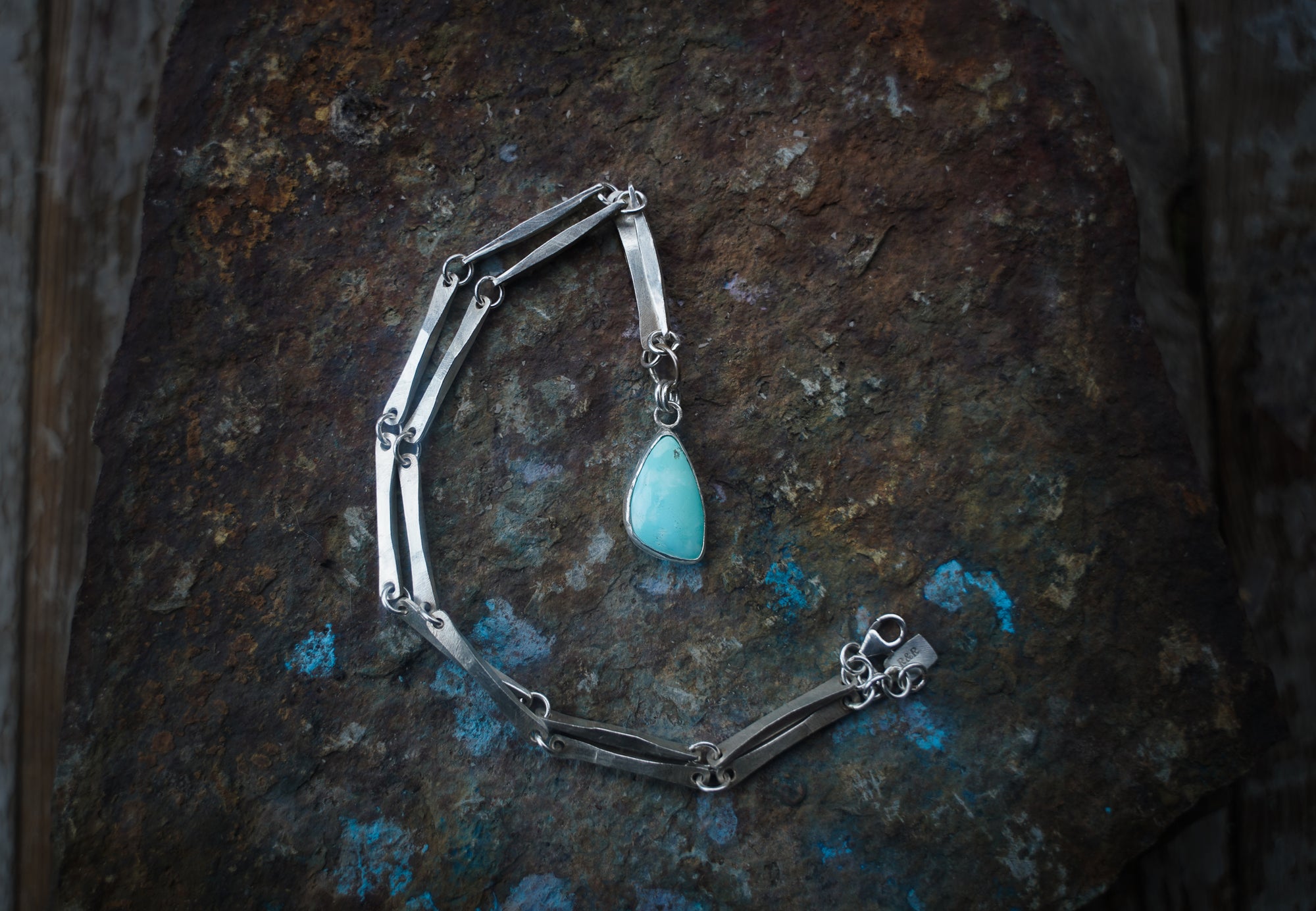 Rattlesnake Bones Necklace ~ Turquoise + Reclaimed Sterling