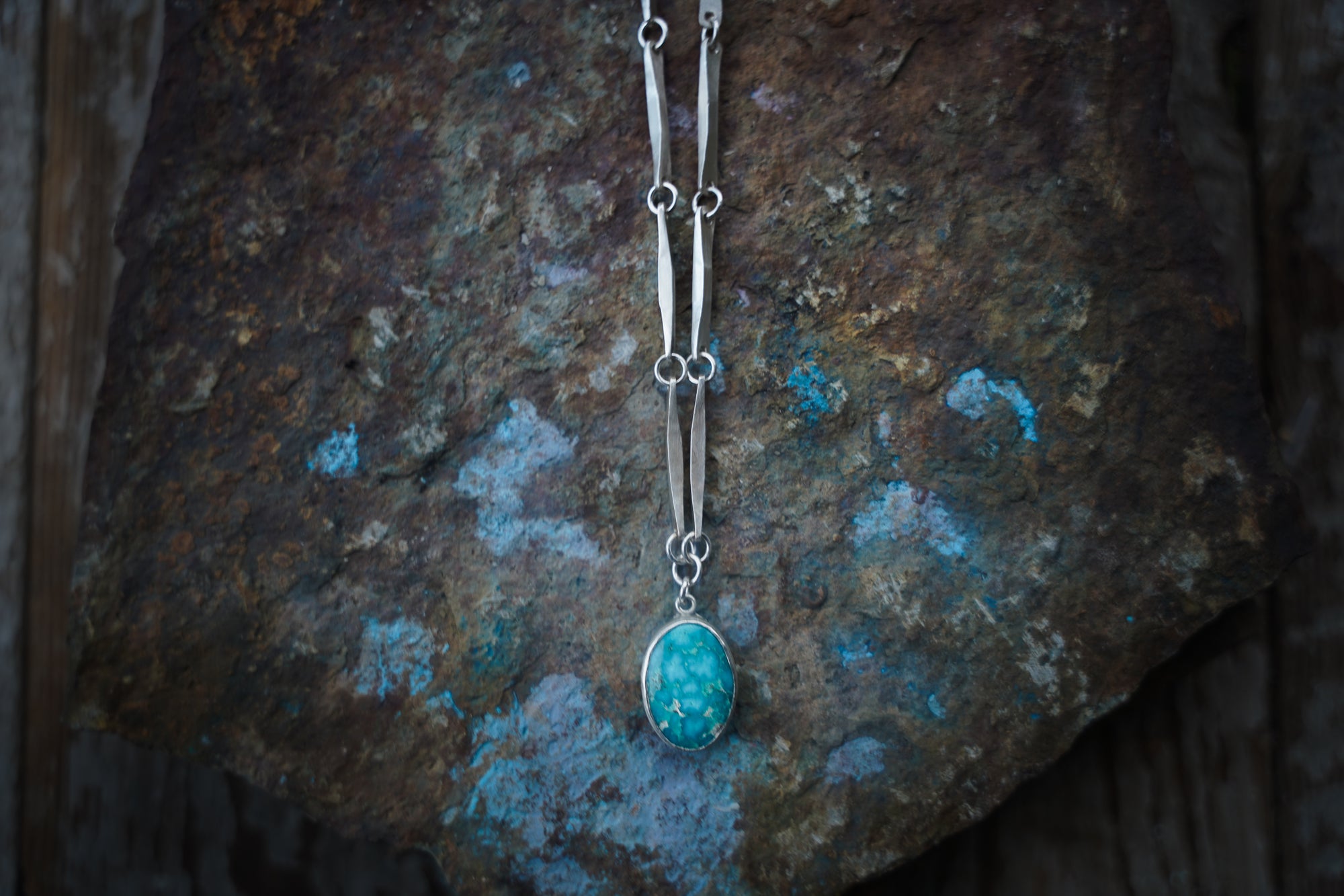 Rattlesnake Bones Necklace ~ Turquoise + Reclaimed Sterling