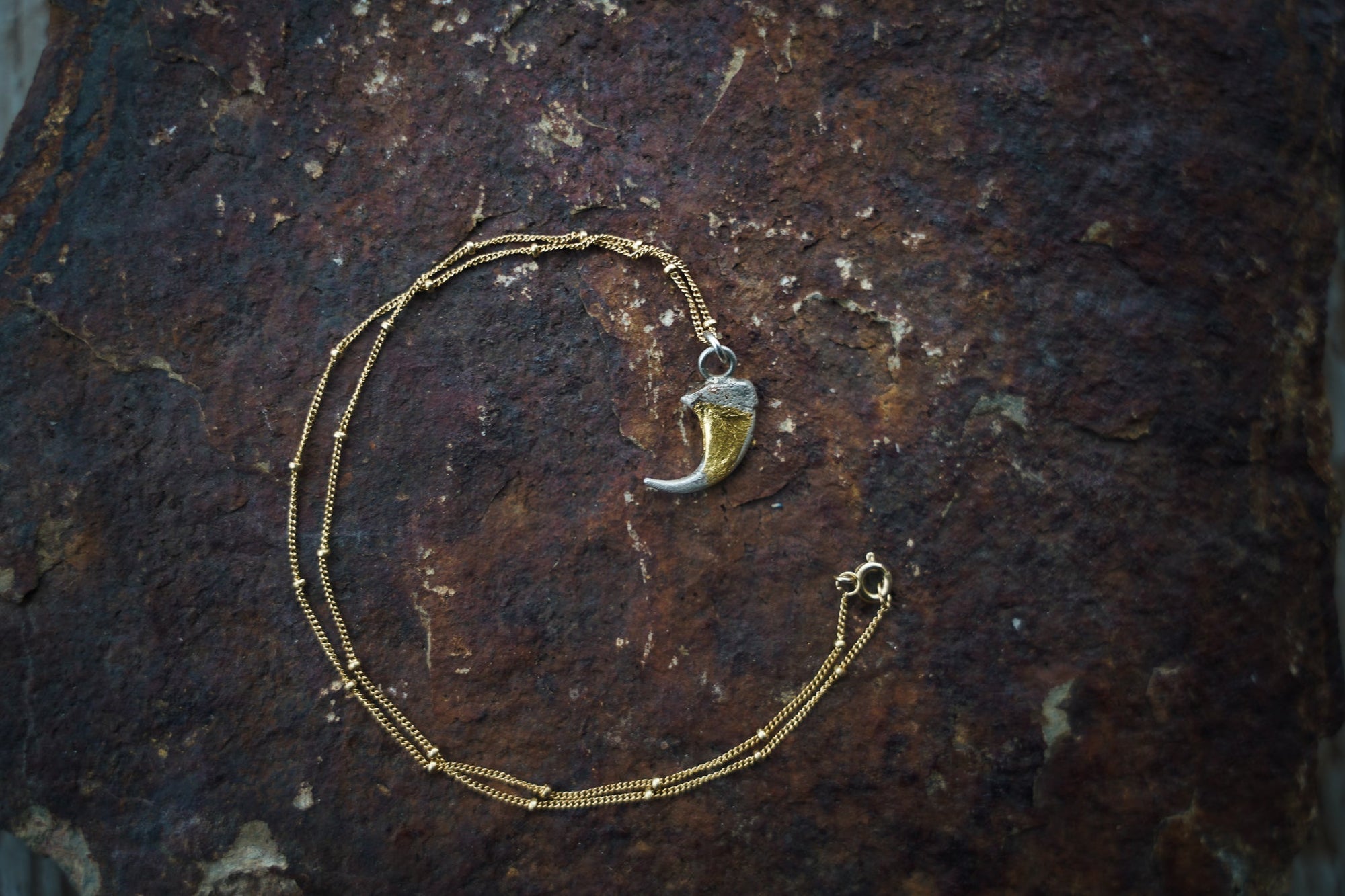 Talon Necklace ~ Sterling Silver + 24kt Gold