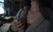 Talon Necklace ~ Chyrsoprase ~ 24kt Gold ~ Reclaimed Sterling Chain