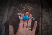 Torque Choker ~ Turquoise ~ Reclaimed Sterling ~ Extra-Wide Chain