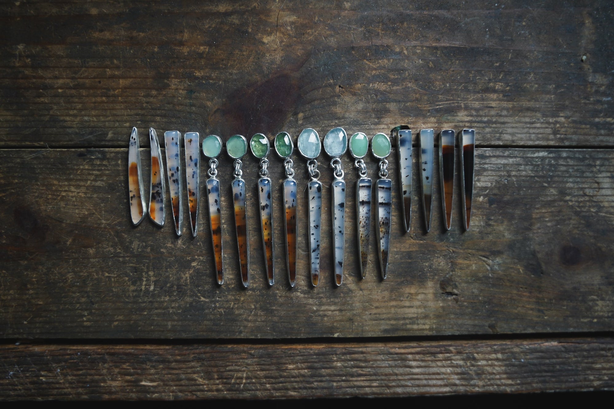 Agate Posts ~ Montana Agate, Curved Spikes