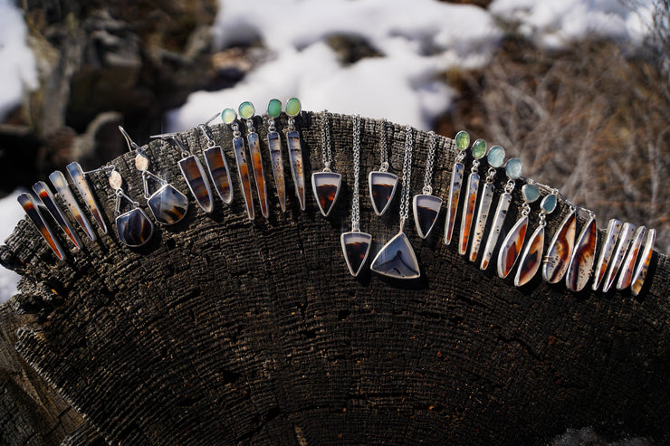 Agate Posts ~ Montana Agate, Curved Spikes