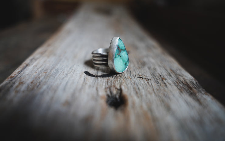 Cerulean Ring ~ Size 5.75-6.0 (Wide Band)