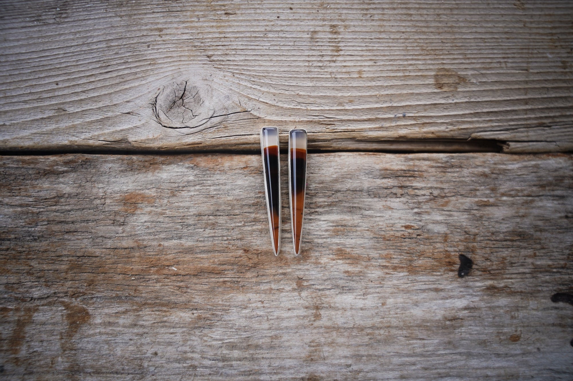 Agate Posts ~ Montana Agate, Curved Spikes