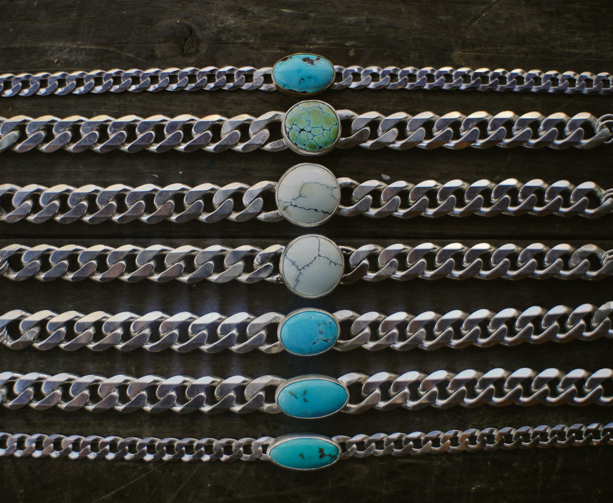 Torque Choker ~ Turquoise ~ Reclaimed Sterling ~ Extra-Wide Chain