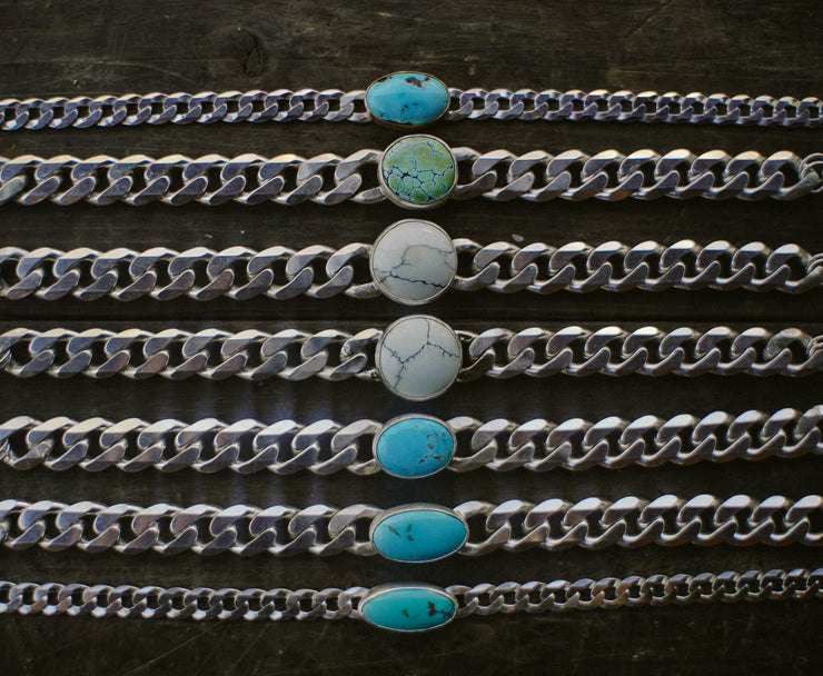 Torque Choker ~ Ivory Creek Variscite ~ Reclaimed Sterling ~ Extra-Wide Chain
