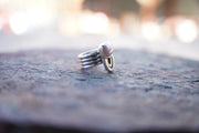 Pink Opal Rainbow Ring ~ 14kt Gold + Sterling Silver ~ Wide Band ~ Size 6.25-6.5