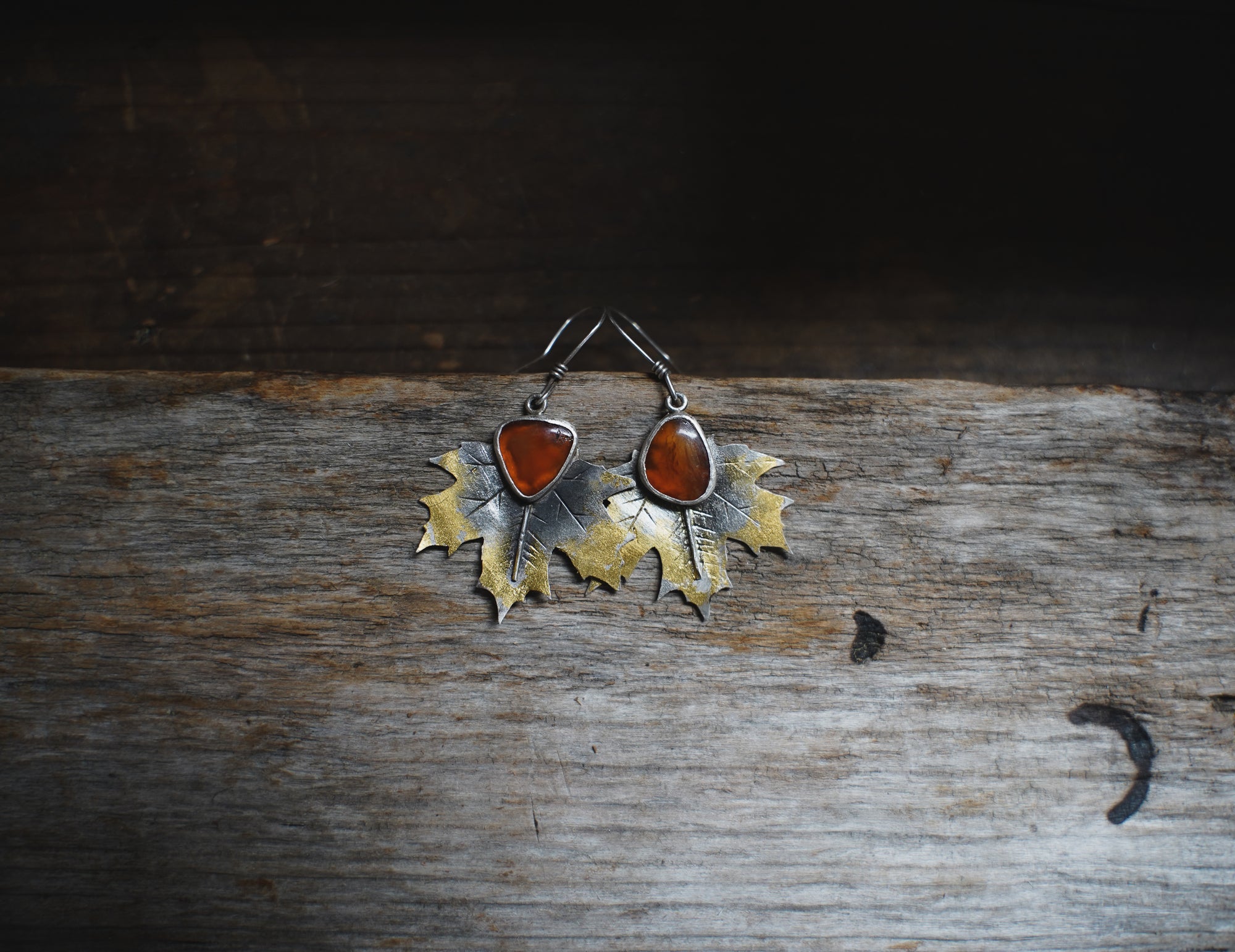 Maple Earrings ~ Carnelian