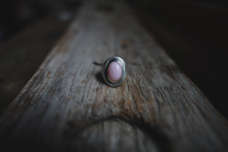 Pink Opal Slim Signet Ring ~ Size 6